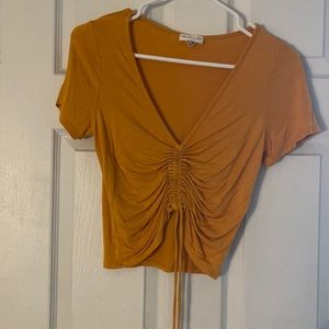 Mustard yellow crop shirt